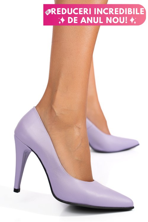 Pantofi mov piele naturala 1pc999
