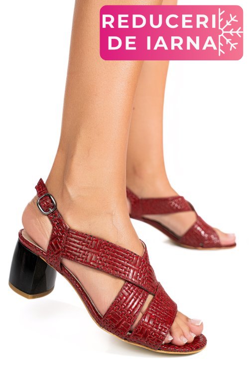 Sandale bordo piele naturala apclara