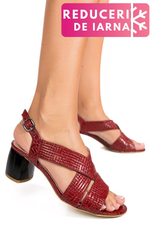 Sandale bordo piele naturala apclara