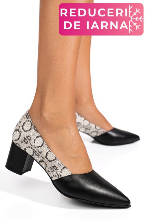 Pantofi negri snk piele naturala 1pc585