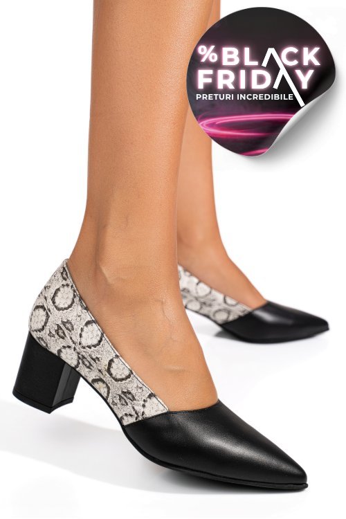 Pantofi negri snk piele naturala 1pc585
