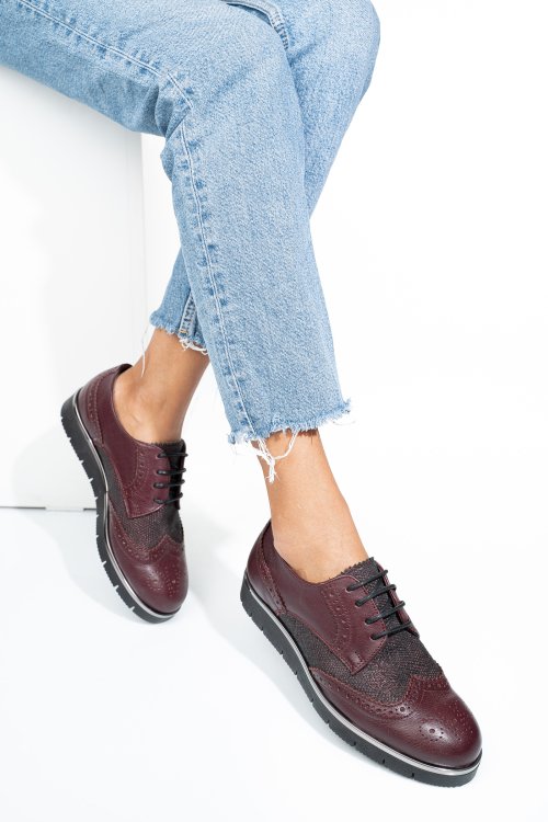 Pantofi visinii piele naturala 5s7744001