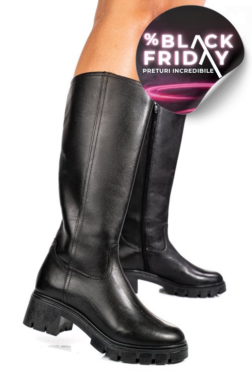 Cizme negre piele naturala bb084204