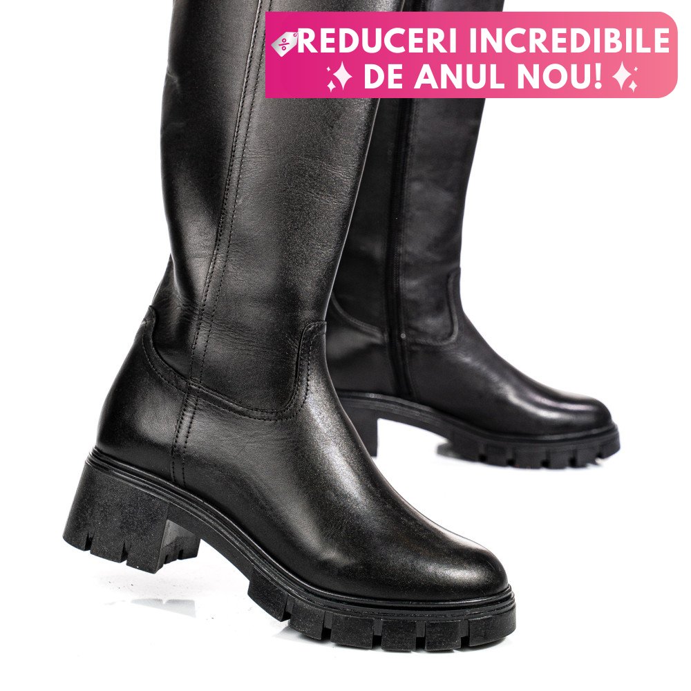 CIZME NEGRE PIELE NATURALA BB084204