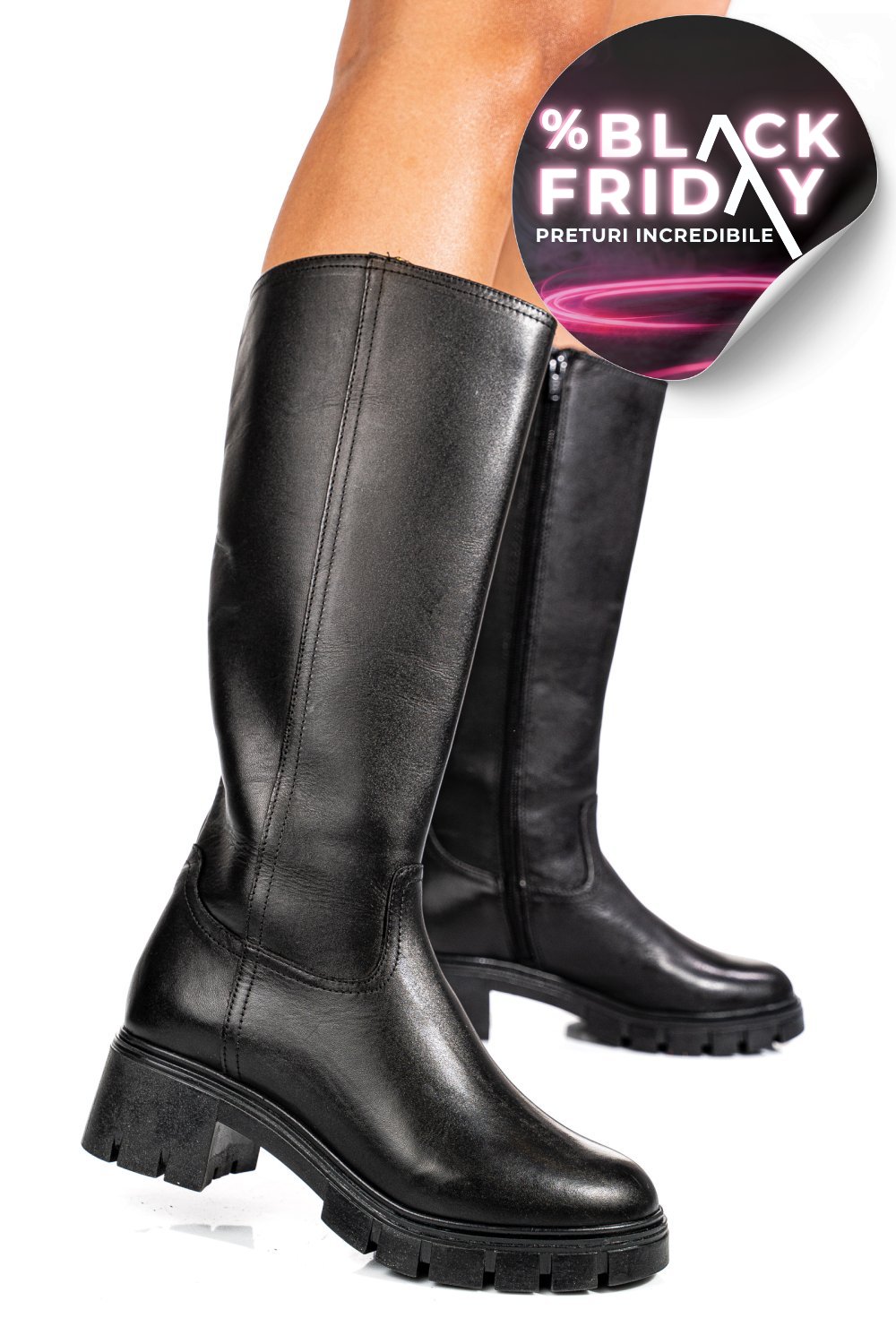 CIZME NEGRE PIELE NATURALA BB084204