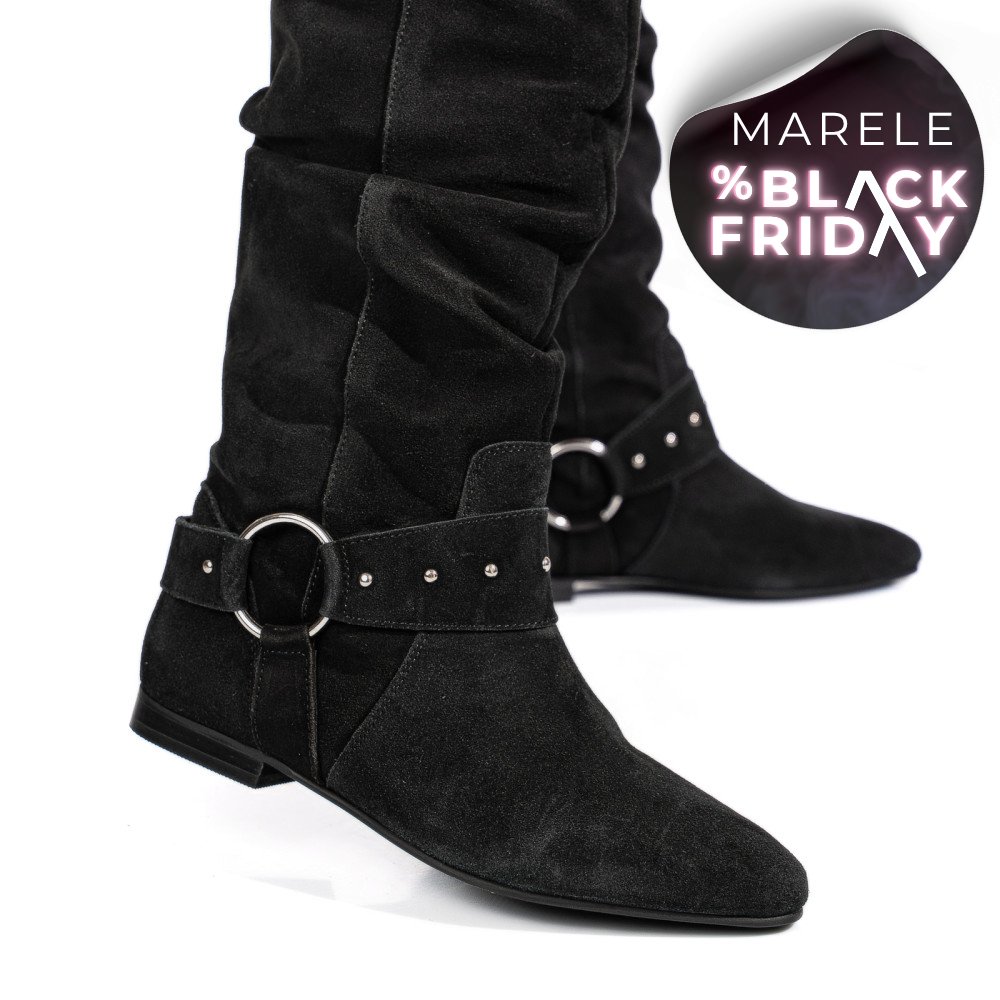 CIZME NEGRE PIELE NATURALA INTOARSA 9S77377