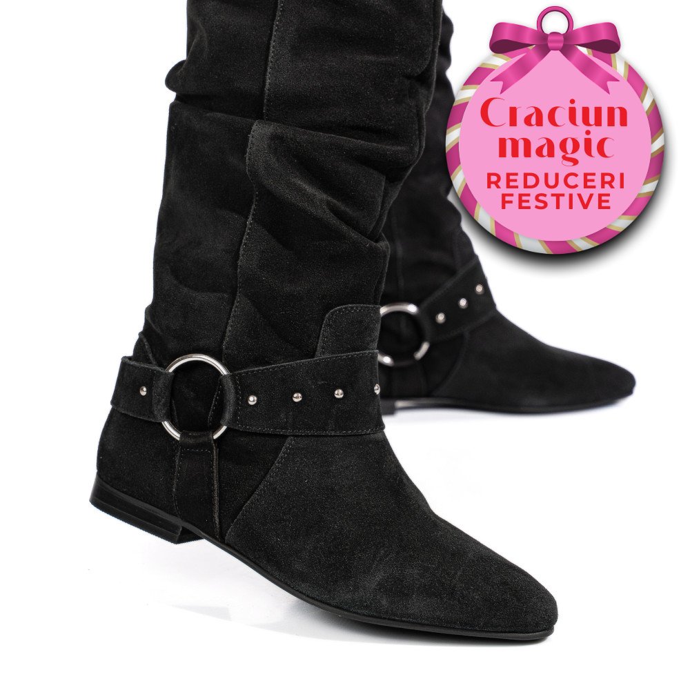 CIZME NEGRE PIELE NATURALA INTOARSA 9S77377