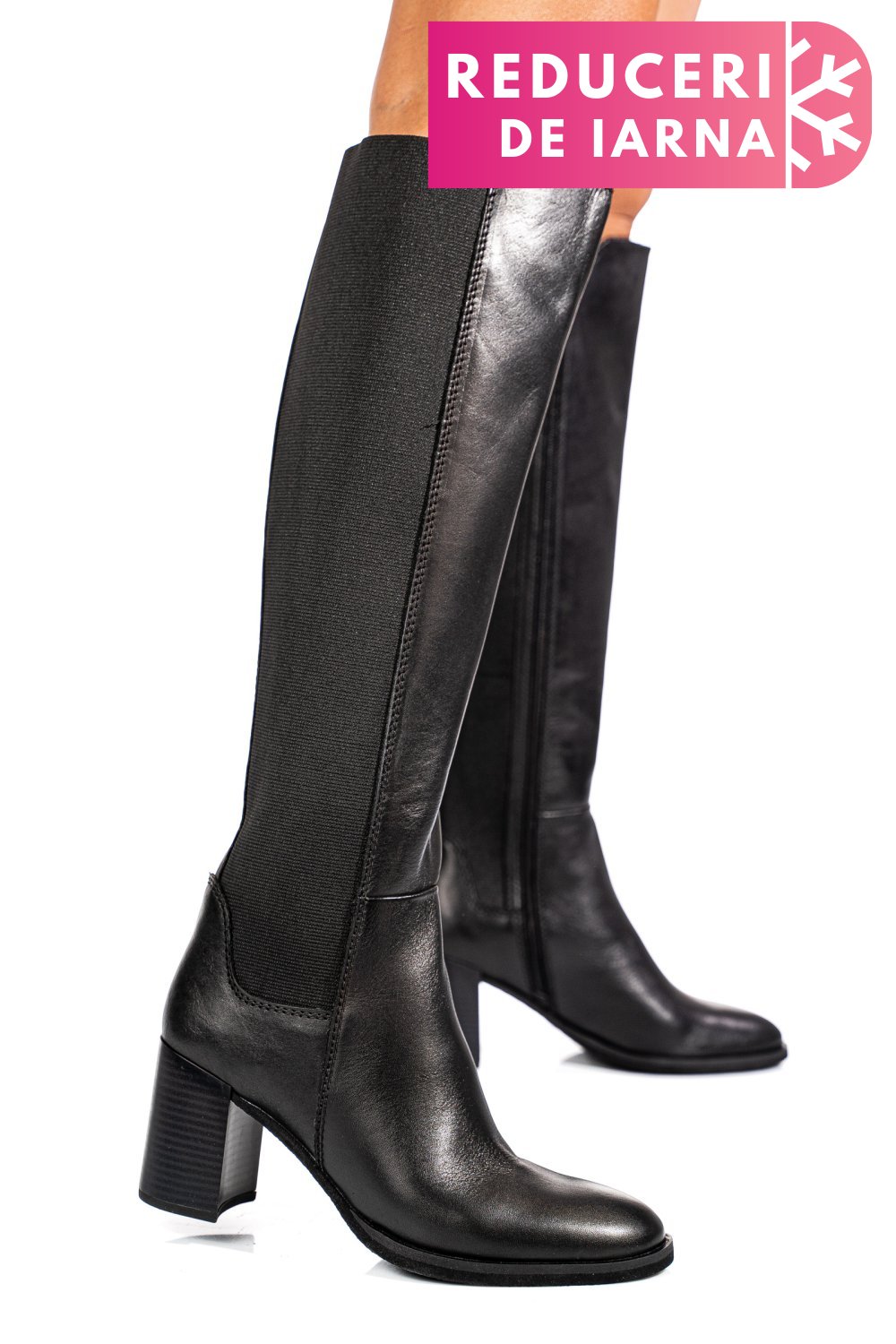 CIZME NEGRE PIELE NATURALA 13229