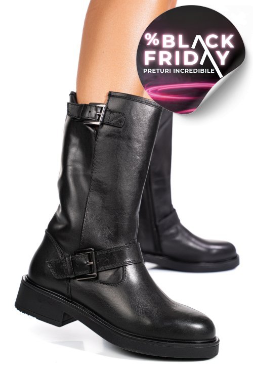 Cizme dama piele naturala negre 1s773137