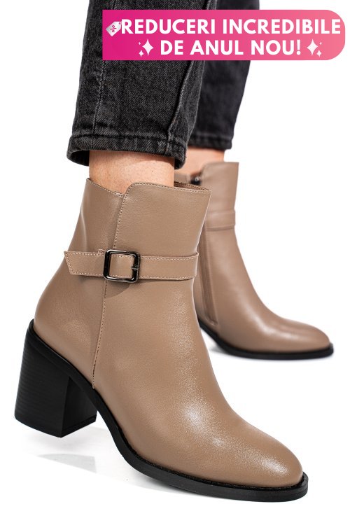 Botine khaki piele naturala ss77n5002
