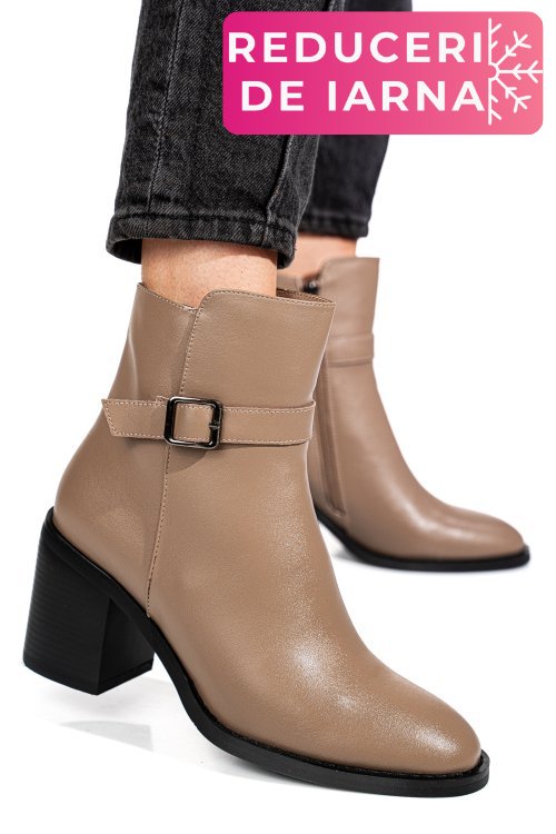 Botine khaki piele naturala ss77n5002