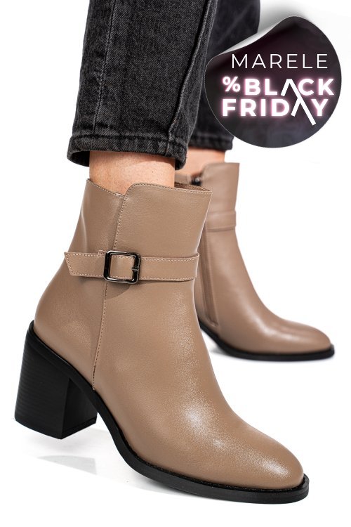 Botine khaki piele naturala ss77n5002