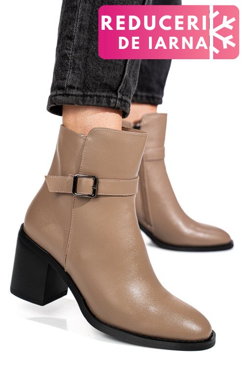 Botine khaki piele naturala ss77n5002