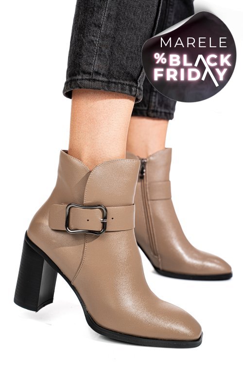 Botine khaki piele naturala ss77n5011