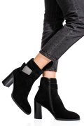 BOTINE NEGRE PIELE NATURALA INTOARSA SS77N5012