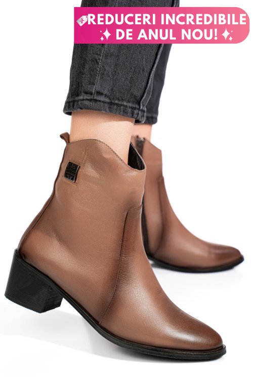 Ghete bej piele naturala 2pc551