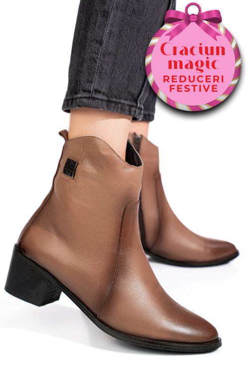 Ghete bej piele naturala 2pc551