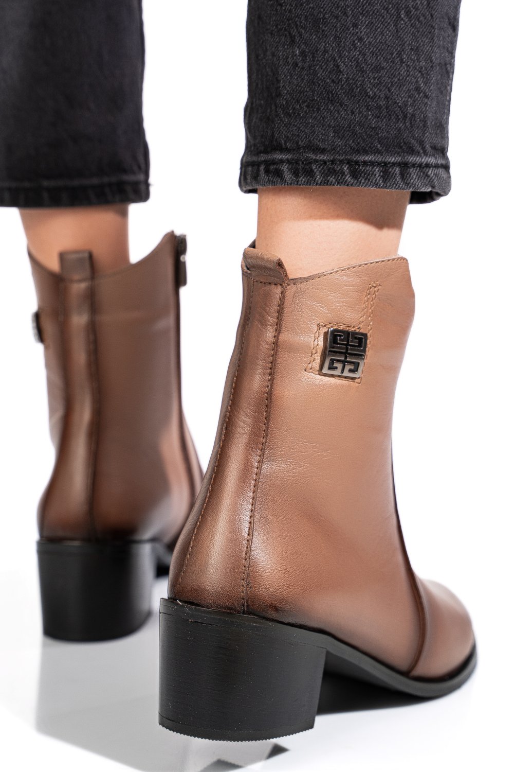 GHETE BEJ PIELE NATURALA 2PC551