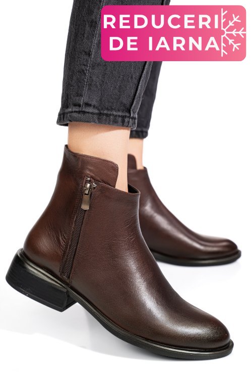 Ghete maro inchis piele naturala 2pc504