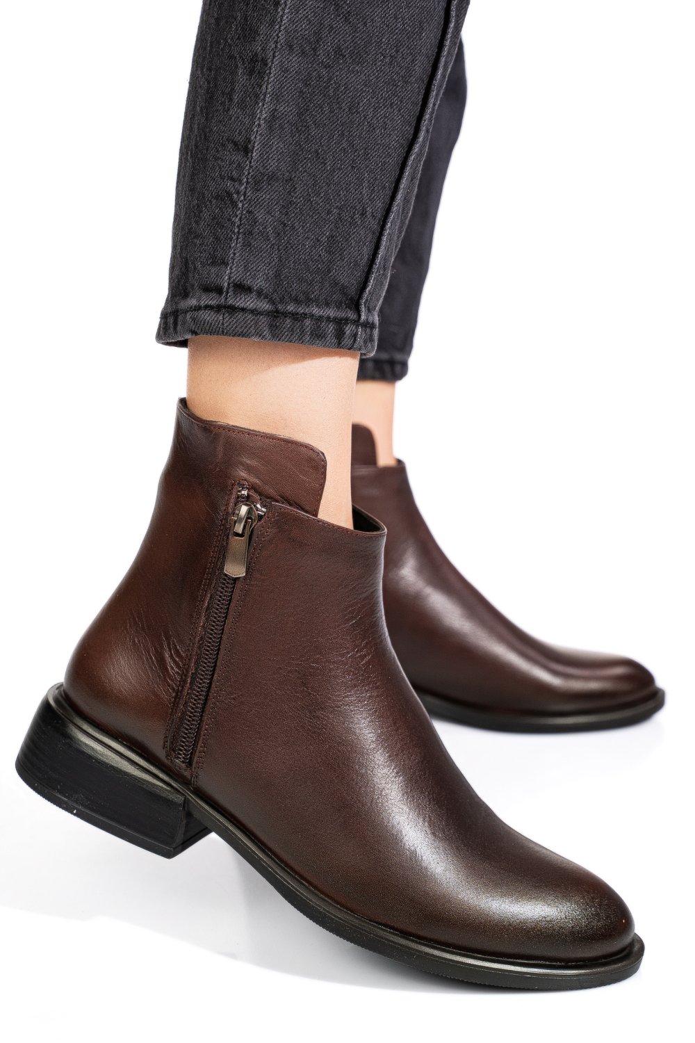 GHETE MARO INCHIS PIELE NATURALA 2PC504