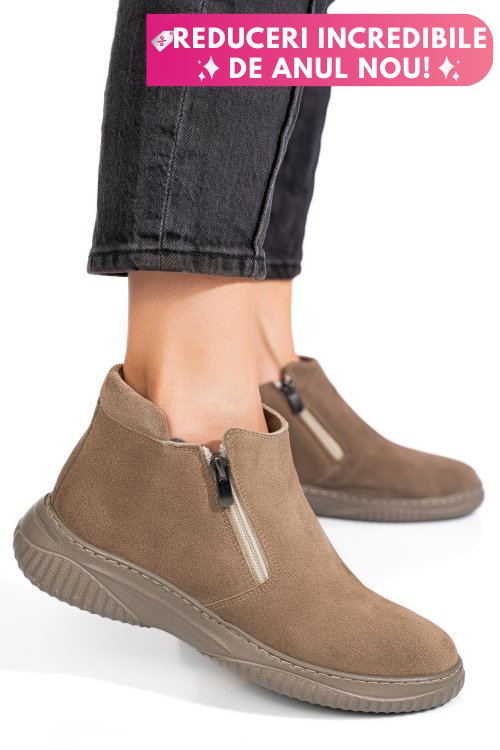 Ghete gri piele naturala 3pc119