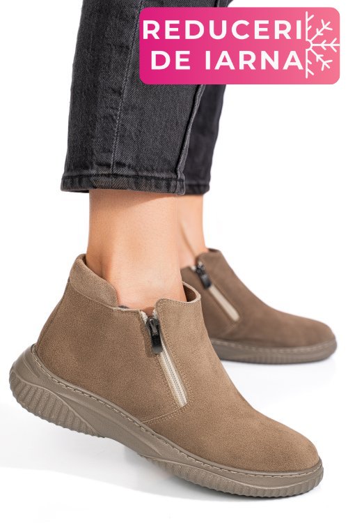 Ghete gri piele naturala 3pc119