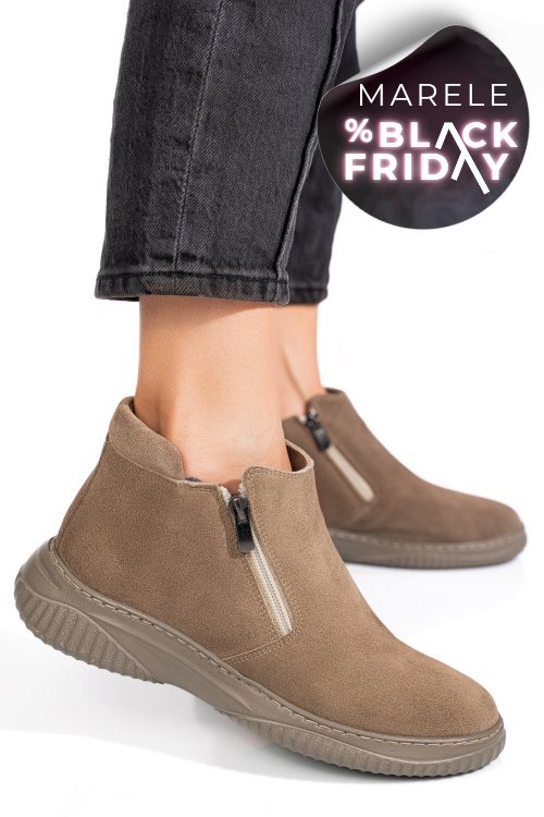 Ghete gri piele naturala 3pc119