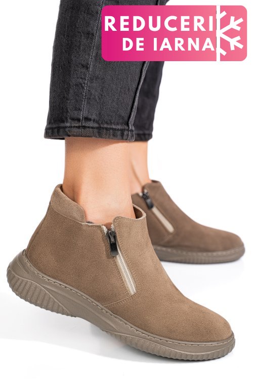 Ghete gri piele naturala 3pc119