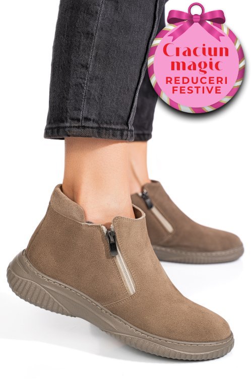 Ghete gri piele naturala 3pc119