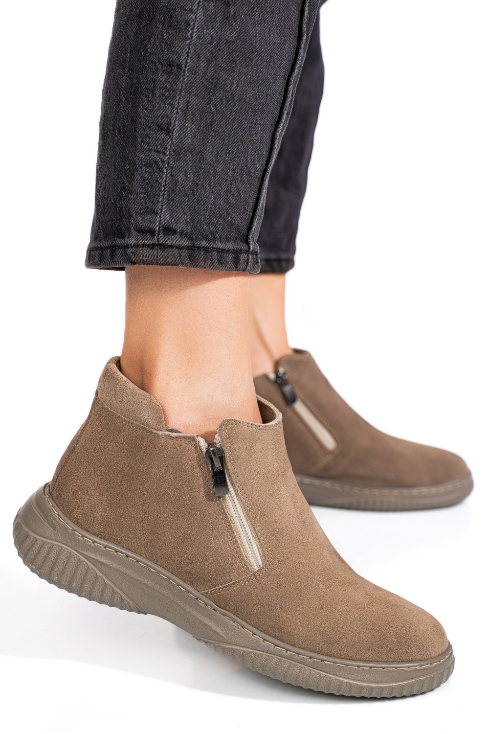 GHETE GRI PIELE NATURALA 3PC119