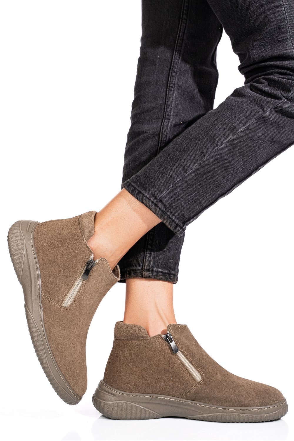 GHETE GRI PIELE NATURALA 3PC119