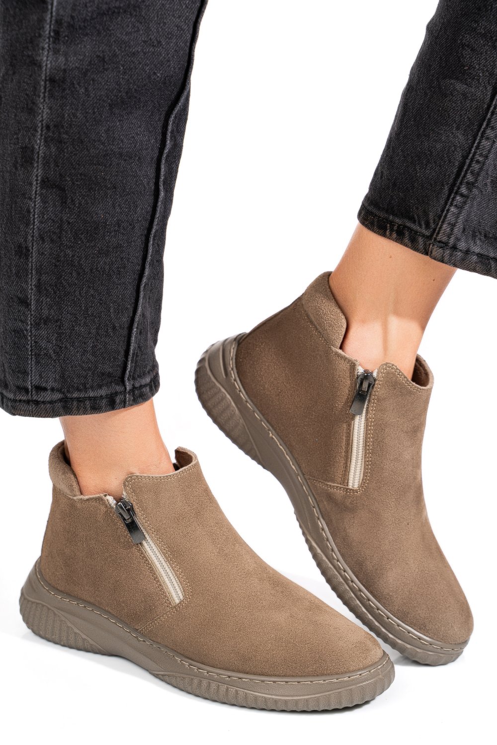 GHETE GRI PIELE NATURALA 3PC119