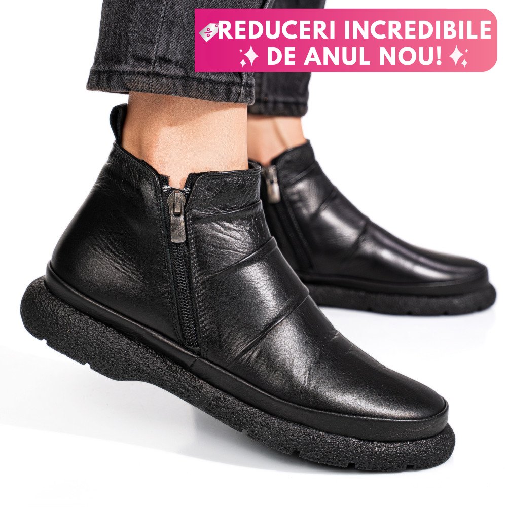 GHETE NEGRE PIELE NATURALA 3PC100