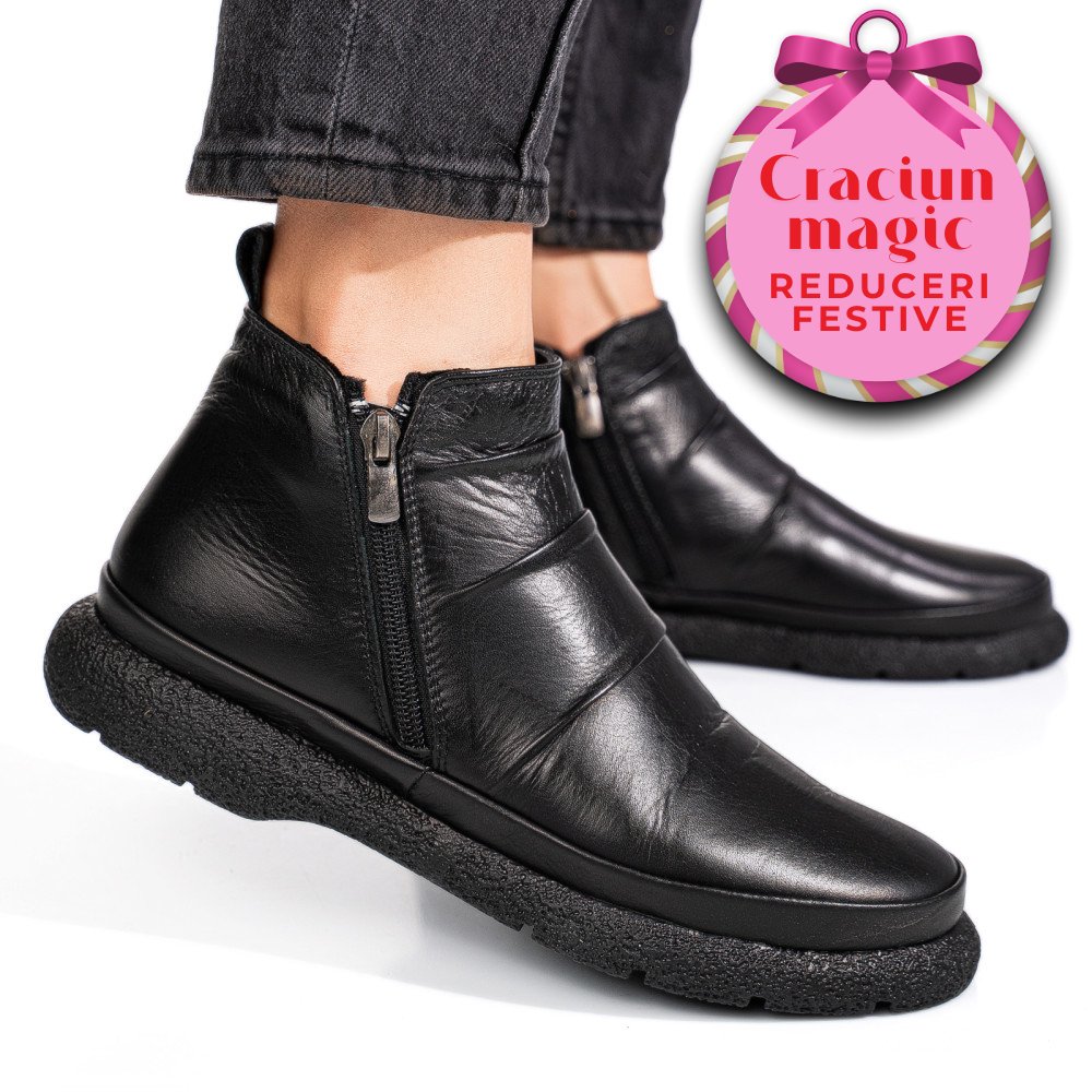 GHETE NEGRE PIELE NATURALA 3PC100