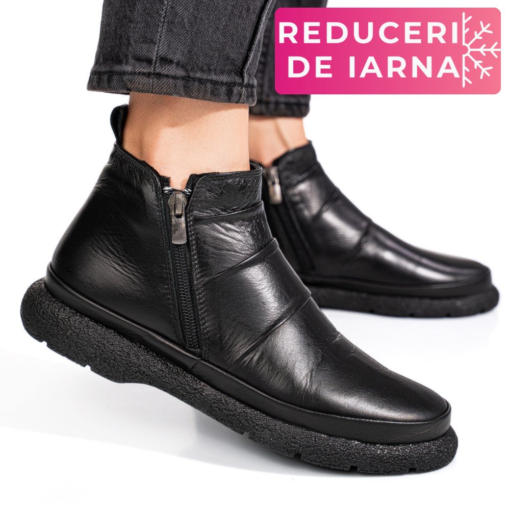 GHETE NEGRE PIELE NATURALA 3PC100