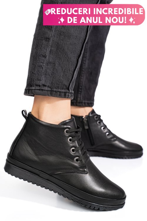 Ghete negre piele naturala 1pc562