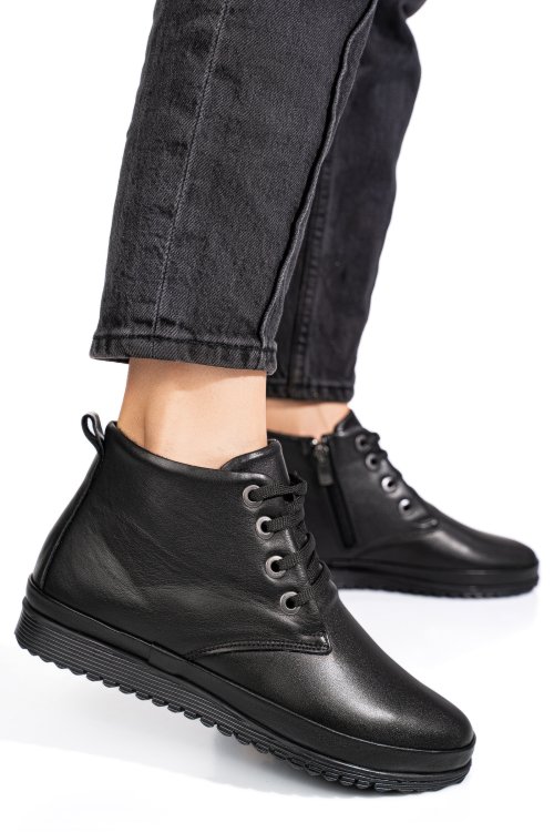 Ghete negre piele naturala 1pc562