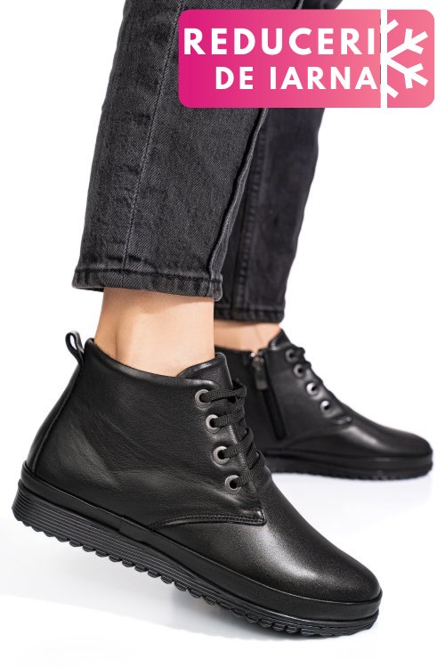 Ghete negre piele naturala 1pc562