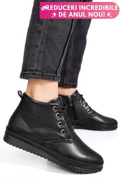 GHETE NEGRE PIELE NATURALA 1PC562