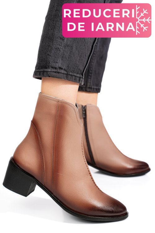 Ghete taupe piele naturala 4pc3000