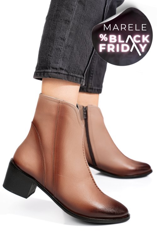 Ghete taupe piele naturala 4pc3000