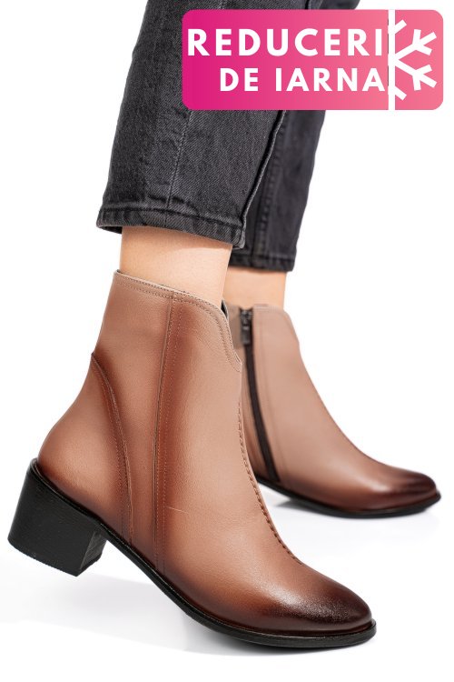 Ghete taupe piele naturala 4pc3000