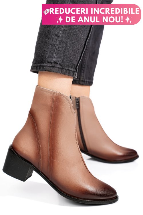 Ghete taupe piele naturala 4pc3000