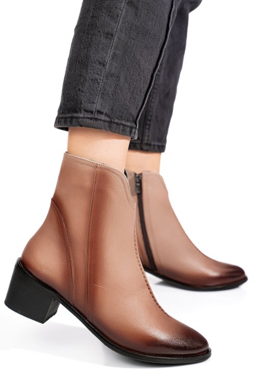 Ghete taupe piele naturala 4pc3000