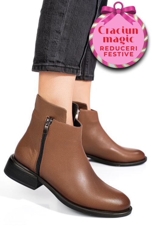 Ghete maro piele naturala 2pc504