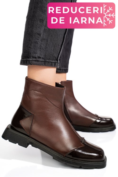 Ghete maro inchis piele naturala 2s77533