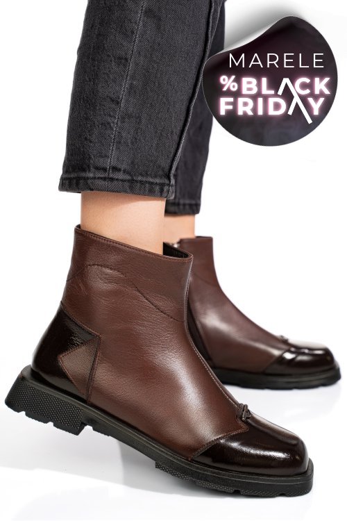 Ghete maro inchis piele naturala 2s77533