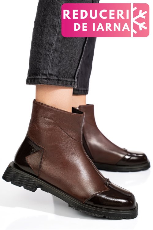 Ghete maro inchis piele naturala 2s77533