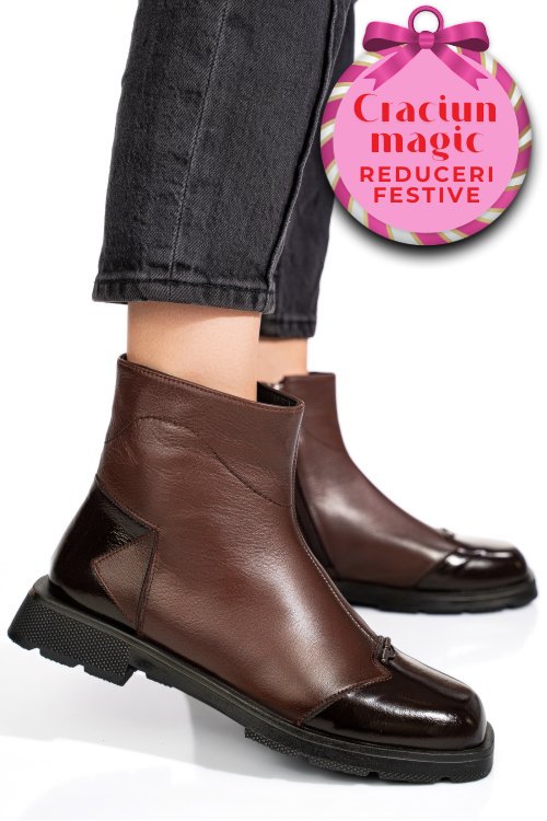 Ghete maro inchis piele naturala 2s77533