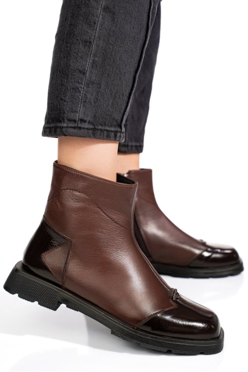 Ghete maro inchis piele naturala 2s77533